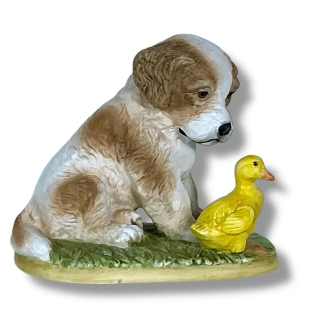 Vintage Spaniel Puppy Dog Duck Porcelain Figurine Homco #1413 Collectible - Picture 7 of 16